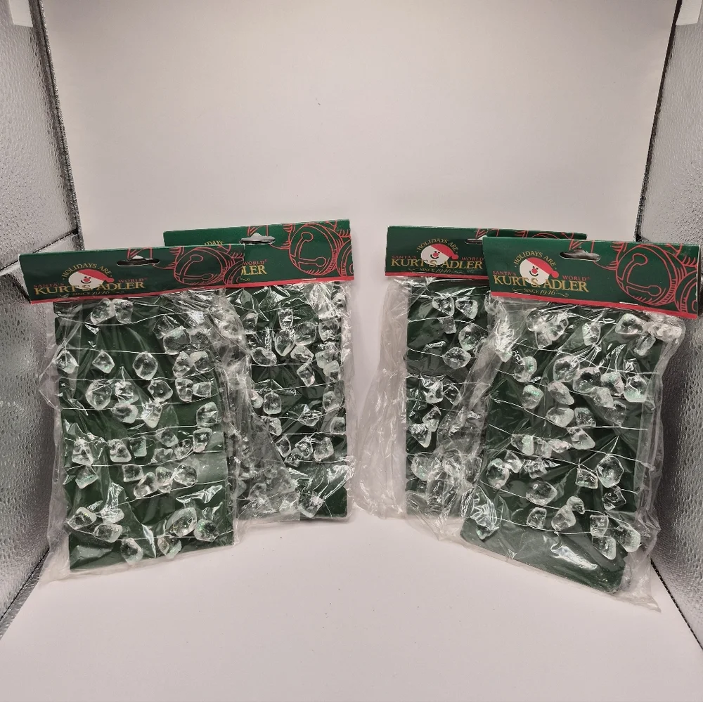 Kurt Adler Clear Ice Rock Garland 4 New In Package